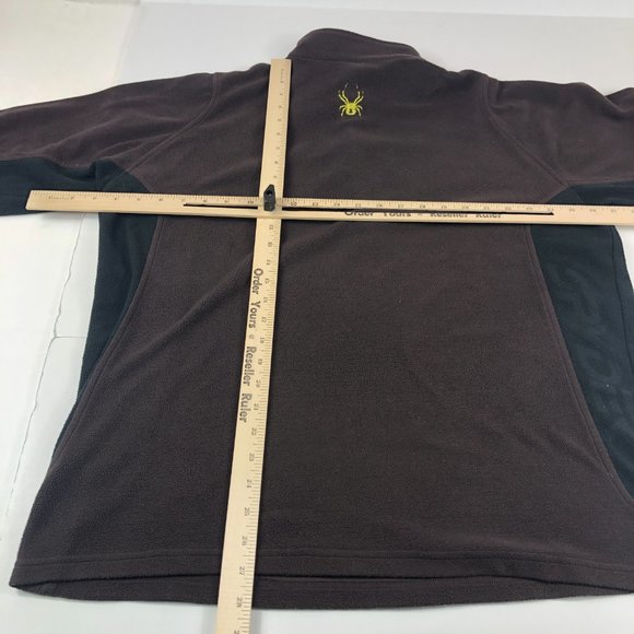 Spyder Sweater Men's Extra Large Brown Fleece Quarter Zip Pullover Casual - Picture 10 of 12
